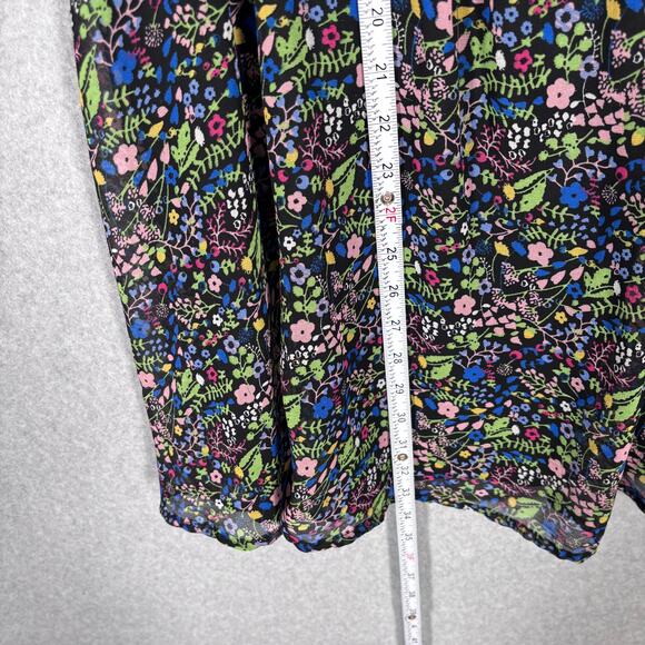 H&M Dress 6 Mini Floral Sheer Babydoll Coquette Skater Feminine Festival Cottage - Picture 5 of 10